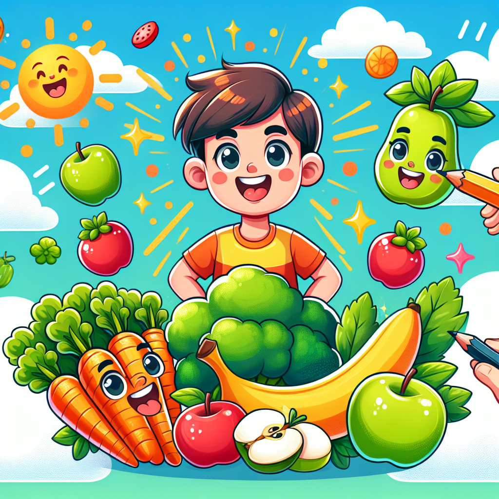 Inspirasi Poster Makanan Sehat Bergaya Kartun untuk Anak-anak